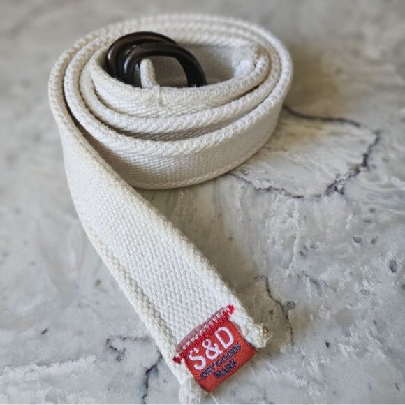 Superdry Other - Superdry White Woven Canvas Double D Ring Belt